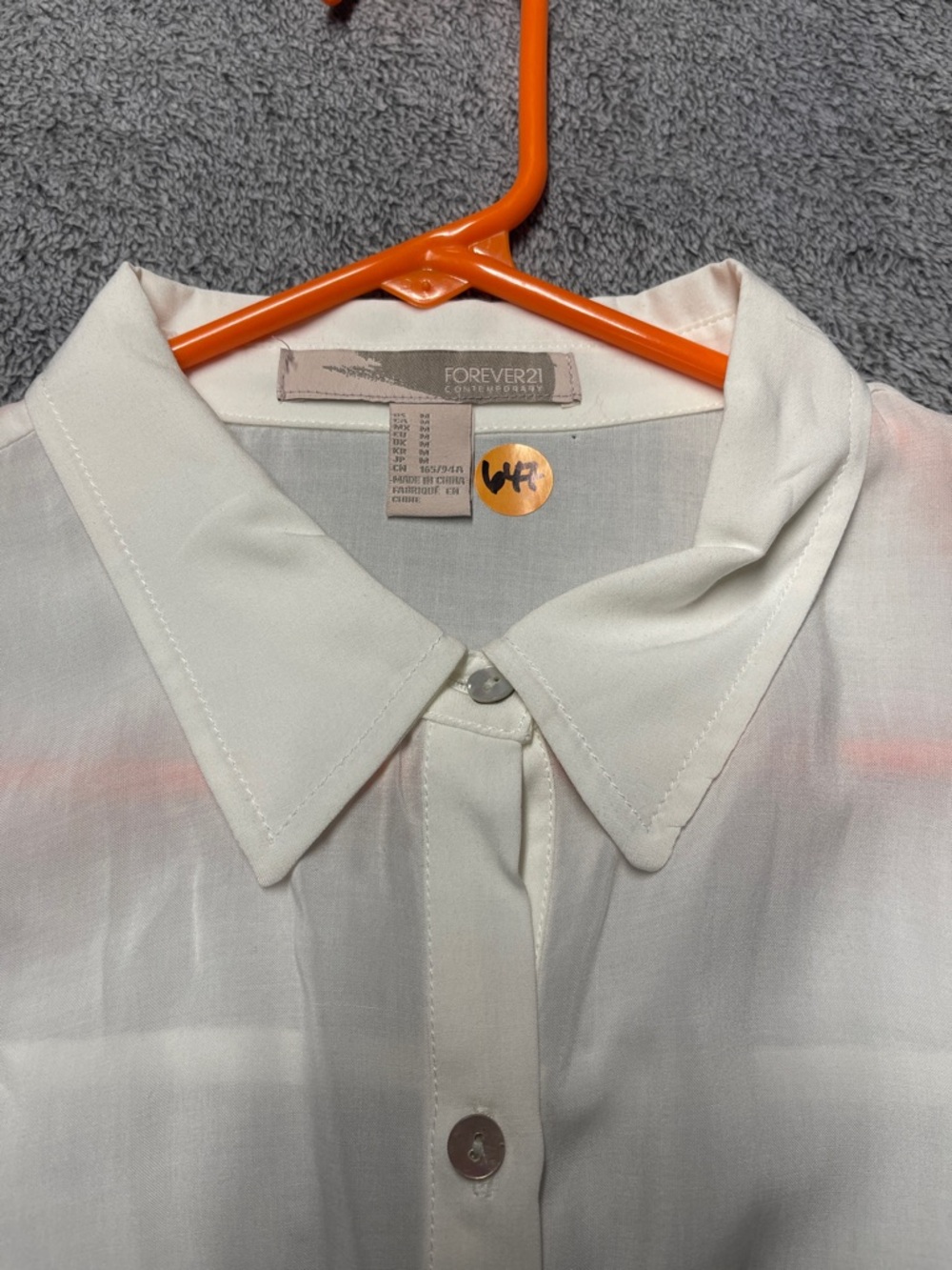 Forever 21 White Tie-Front Button Down Top - Picture 3 of 6